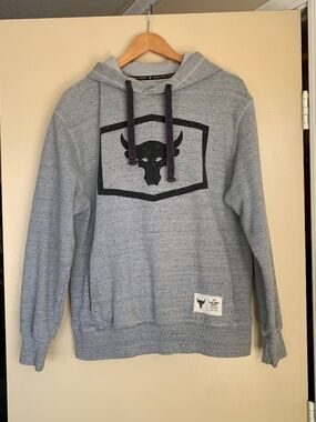 Under Armour Project Rock Warm Up Gray Hoodie Sweatshirt Sz.S Gym Sporty